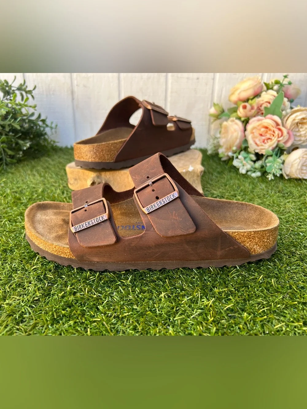 BIRKENSTOCK Arizona habana oiled leather 38 US 7-7.5 brown gently used/ unisex